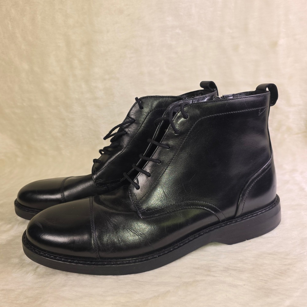 Clarks Aldwin Cap Toe Ankle Boots Lace Up Zip Chukka Boots Mens 12 Excellent